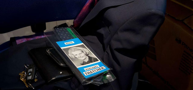 El folleto de un homenaje a la ex primer ministra, Margaret Thatcher, del Partido Conservador. | Afp