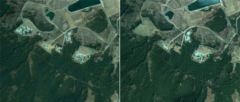 El palacio de Nampo se levant en 2002. Dos aos ms tarde haba desaparecido. | Google Earth