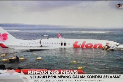 Captura de vdeo del accidente de la aerolnea Lion Air. | TV One