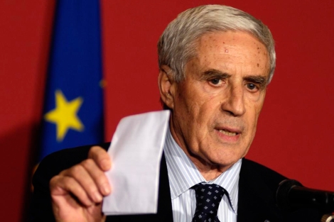Marini, durante su etapa como presidente del Senado italiano. | Afp