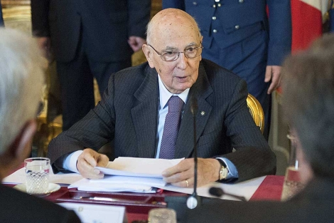 Giorgio Napolitano, durante una reunin del 'comit de sabios', el pasado da 12. | Reuters