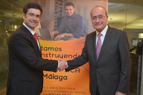 El consejero delegado de Jazztel y el alcalde de Mlaga. | ELMUNDO.es