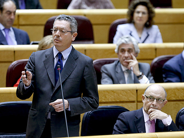 Alberto Ruiz-Gallardn durante su intervencin en la sesin de control al Gobierno celebrada en el Senado. | Juanjo Martn / Efe