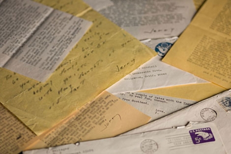 Algunas de las cartas de Salinger que el museo tiene en propiedad.