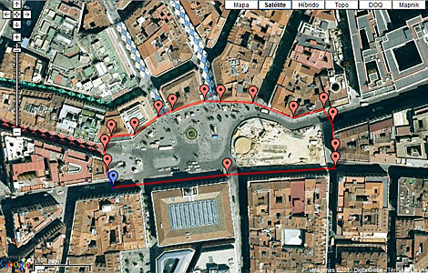 Imagen de satélite de la Puerta del Sol
