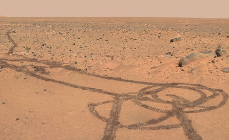 El 'pene marciano' del vehculo Spirit. | NASA