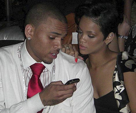 Rihanna y Chis Brown, en la fiesta previa a la paliza.