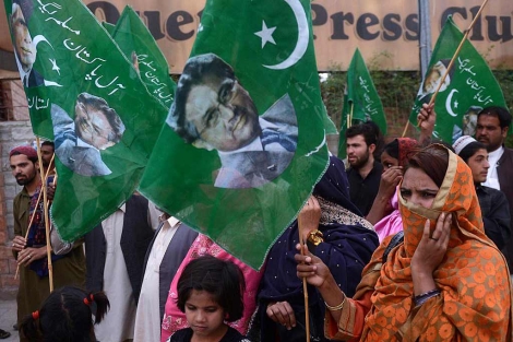 Partidarios de Musharraf se manifiestan en Quetta la semana pasada. | Afp