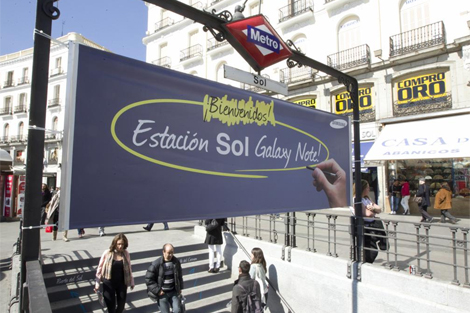 Estacin de Metro de Sol, patrocinada por Galaxy Note el ao pasado. | Alberto Cuellar