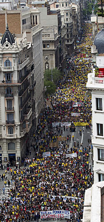 Protesta en Barcelona. | Efe