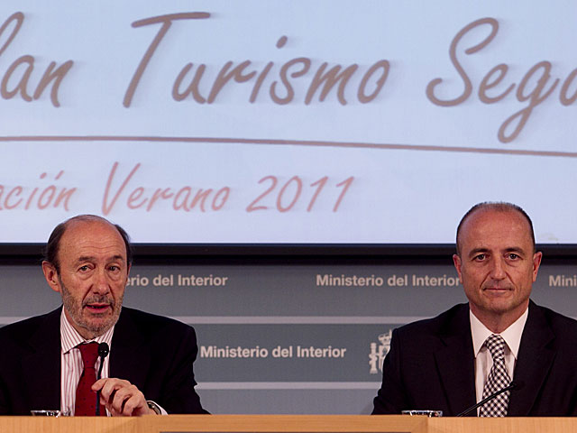 Rubalcaba y Sebastin, en un acto cuando eran ministros del Gobierno de Zapatero. | Begoa Rivas