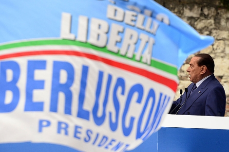 Berlusconim durante su discurso. | AFP