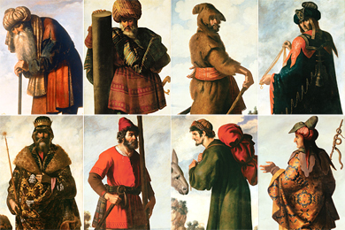 Jacob y siete de sus hijos, retratdos por Zurbarn.