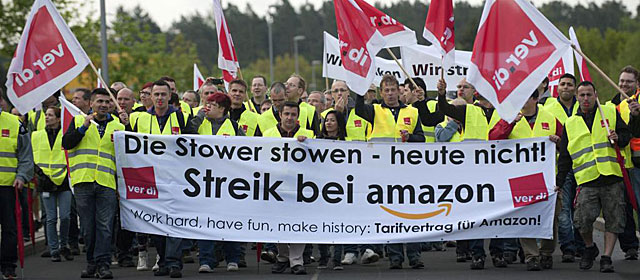Huelga de empleados de Amazon en Bad Hersfeld, Alemania