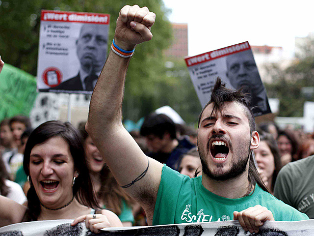 Cabecera de la manifestacin contra la Lomce el pasado 9 de mayo en Madrid. | Javier Barbancho