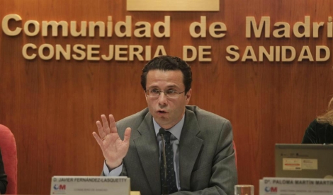 El consejero de Sanidad de la Comunidad, Javier Fernndez-Lasquetty, en una rueda de prensa