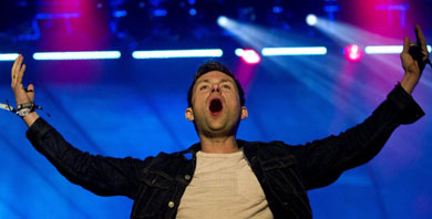 Damon Albarn, el vocalista de Blur, durante el concierto de anoche. | Efe