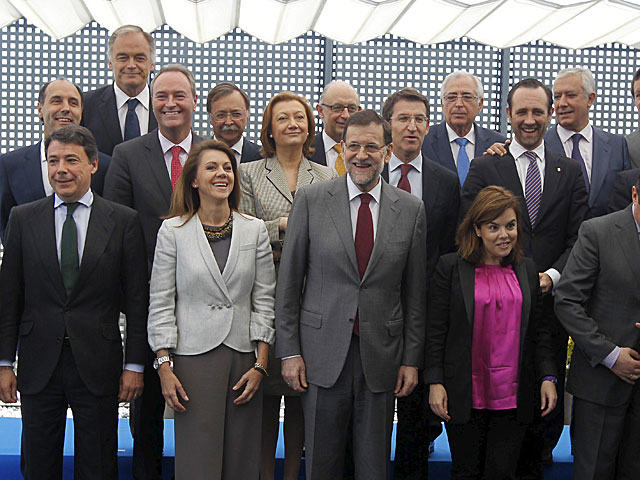 Mariano Rajoy presidiendo una reunin con los presidentes de las comunidades gobernadas por el PP. | Jos Ayma