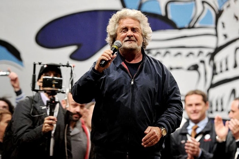 Beppe Grillo, durante un mitin en Roma. | Afp