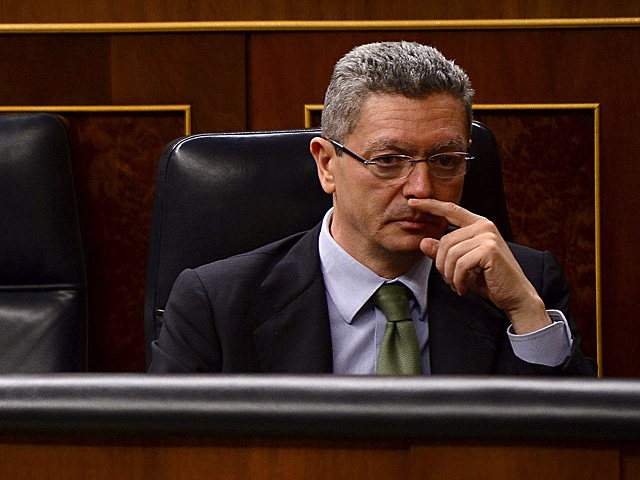 El ministro de Justicia, Alberto Ruiz-Gallardn, durante la sesin de control al Ejecutivo. | Juan Carlos Hidalgo / Efe