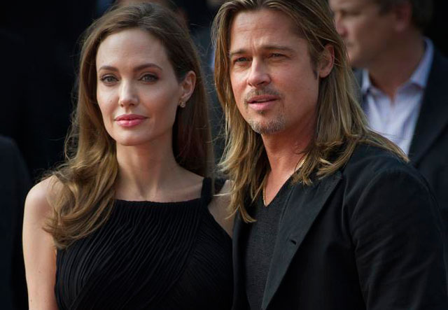 Angelina Jolie y Brad Pitt en Londres.| Afp