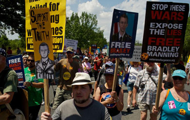 Protesta a favor del soldado Manning. | Afp