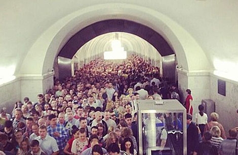Imagen de la evacuacin del metro de Mosc
