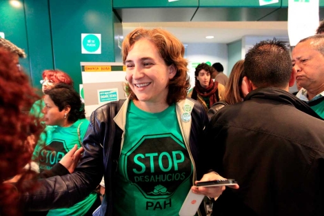 Ada Colau, en la ocupacin de la sede de Bankia en Barcelona. | D. Umbert