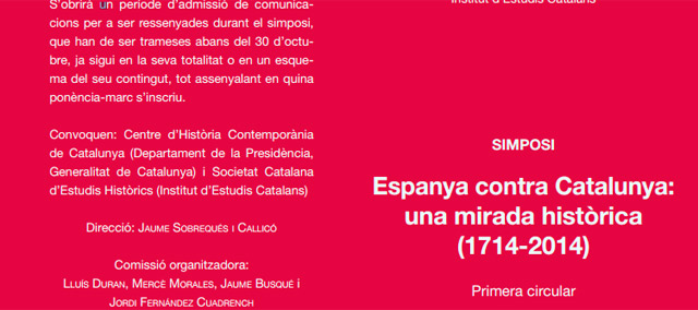 Extracto de la convocatoria del simposio organizado por la Generalitat.