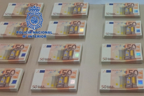 Imagen de los billetes de 50 euros falsos. | Polica Nacional