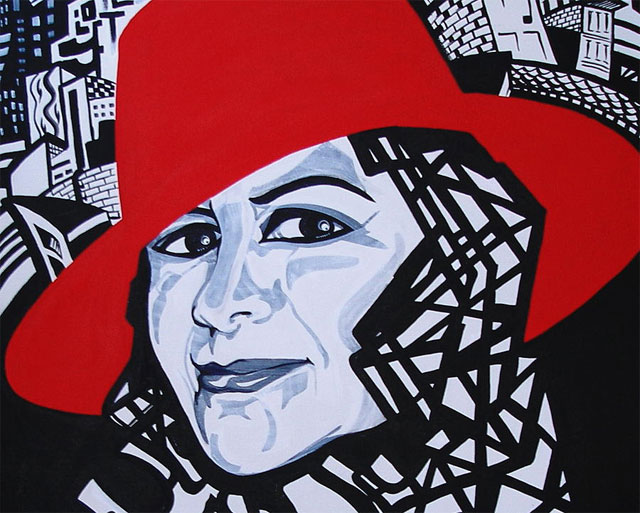 Fragmento de un retrato de Glafira Rosales hecho por Yelena Tylkina.