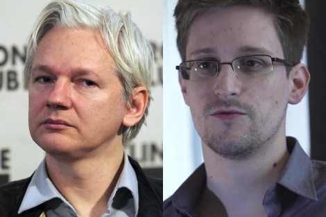Julian Assange, fundador de Wikileaks, y Edward Snowden, el 'soplón' de la CIA.