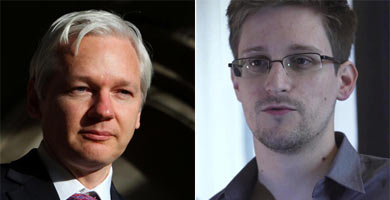 Julian Assange y Edward Snowden.