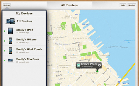 Pantalla de la aplicación 'Buscar mi iPhone'.