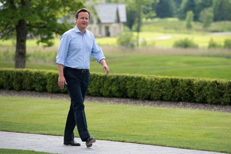 David Cameron, este lunes en Enniskillen. | Afp
