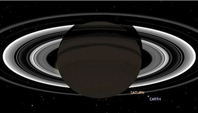 Recreacin de la Tierra vista desde Saturno. | NASA