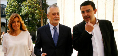 El presidente de la Junta de Andaluca, J. A. Grin, con la Consejera de Presidencia, Susana Daz