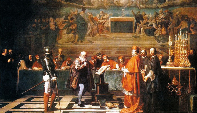 Cuadro de Robert-Fleury en el que aparece Galileo ante el tribunal de la Inquisición. | E.M.