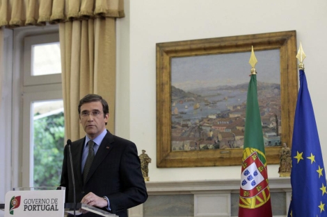 El primer ministro portugués, durante su mensaje a la nación. | Efe