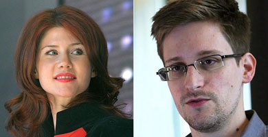 Imagen de Anna Chapman y Edward Snowden.