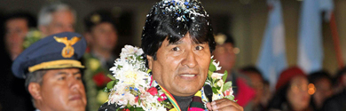 Evo Morales, a su llegada a Bolivia. | Efe