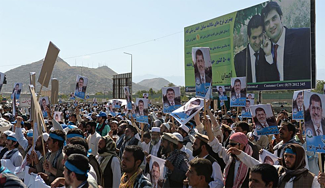 Manifestación en Kabul en apoyo a Mursi. | Afp