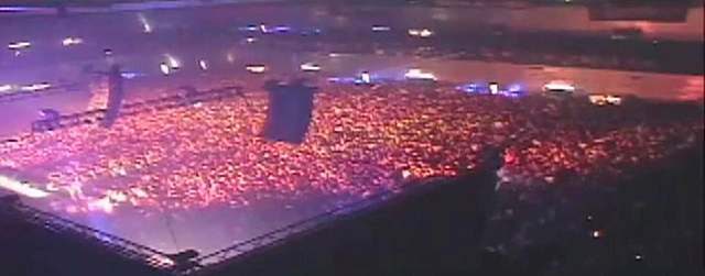 Imagen de la pista central de Madrid Arena en las cmaras de seguridad.