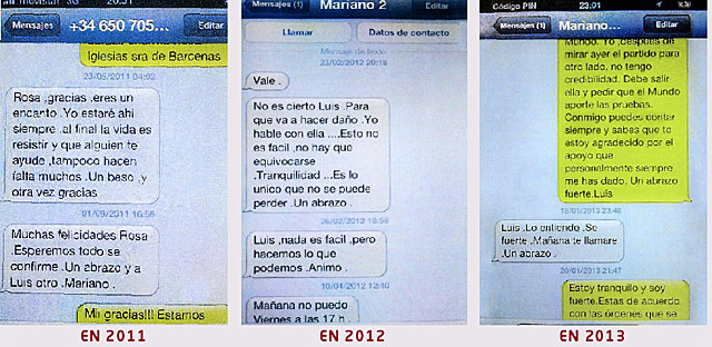 Los SMS de Rajoy y Bárcenas.