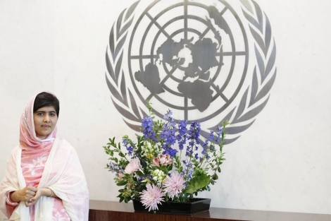 Malala Yousafzai en la sede de las Naciones Unidas. |Afp