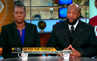 Los padres de Trayvon Martin durante la entrevista | Afp