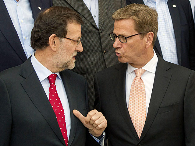Mariano Rajoy, junto al ministro de Relaciones Exteriores alemn, Guido Westerwelle. | Efe