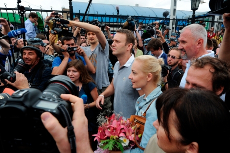 Alexei Navalny llega a Moscú desde Kirov, donde fue juzgado. | Afp