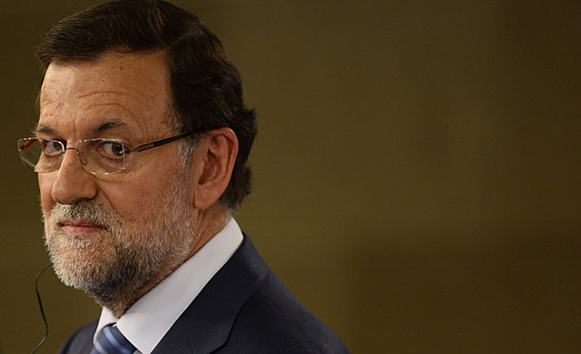 Mariano Rajoy durante la rueda de prensa que ha ofrecido hoy en La Moncloa. | P.P Marcou/ Afp