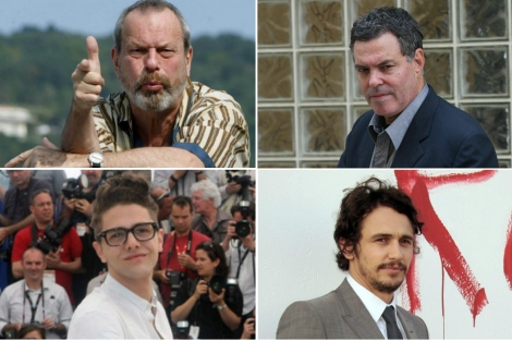 De izquierda a derecha, Terry Gilliam, Amos Gitai, Xavier Dolan y James Franco.